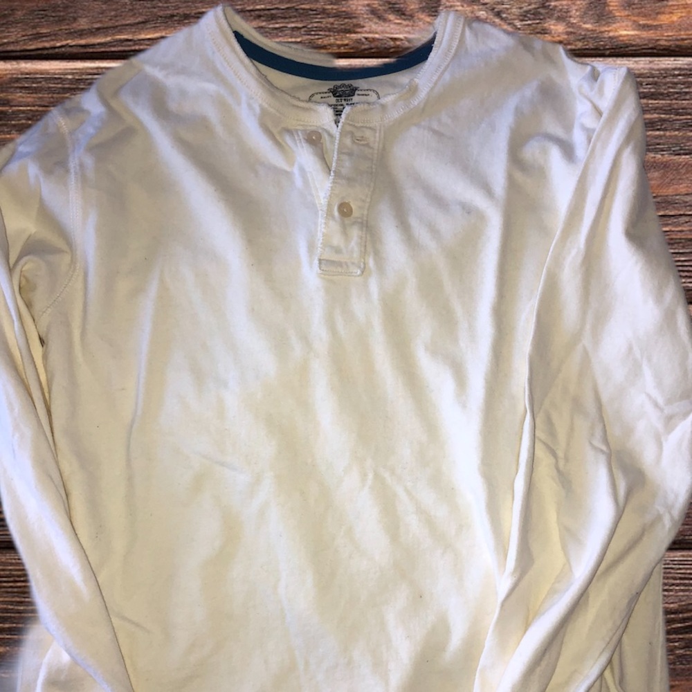 LONG SLEEVE HENLEY Cream MED